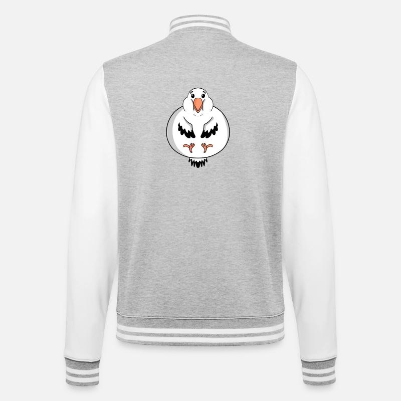Fett Möwe Körperfett - College-Sweatjacke - Grau meliert/Weiß