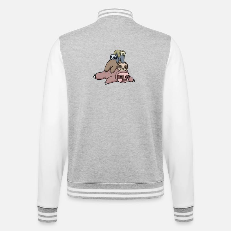 Cute sloths - College Sweat Jacket - heather grey/white