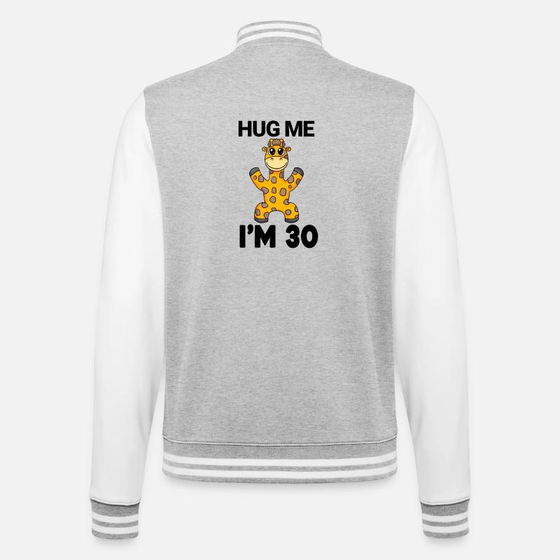 30 birthday - 30 years - hug - College Sweat Jacket - heather grey/white