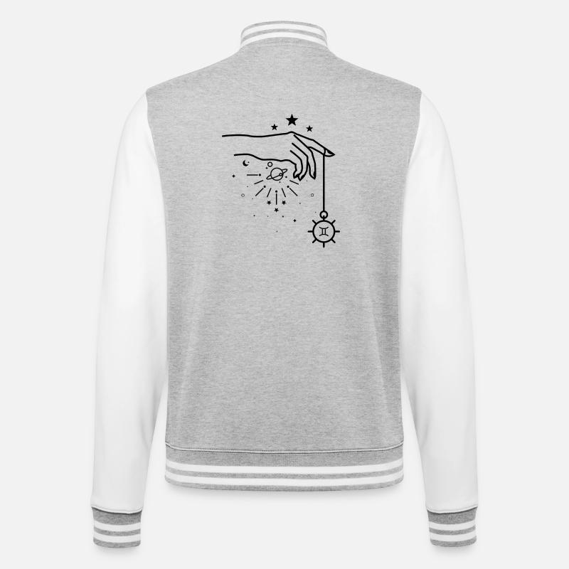 Warten auf Design-Upload - College-Sweatjacke - Grau meliert/Weiß
