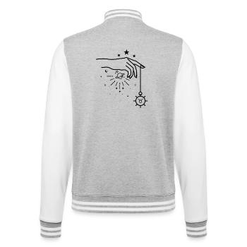 Stierkreis-Astrologie - College-Sweatjacke - Grau meliert/Weiß - Hinten - Marisol (170cm)