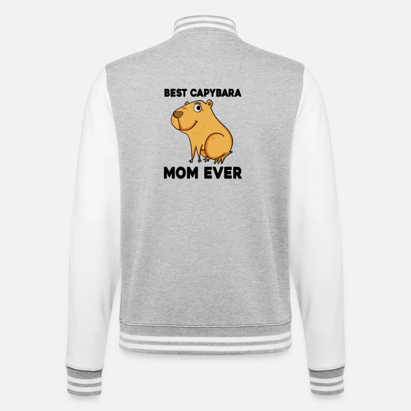 Capybara Mama Wasserschwein - College Sweat Jacket - heather grey/white