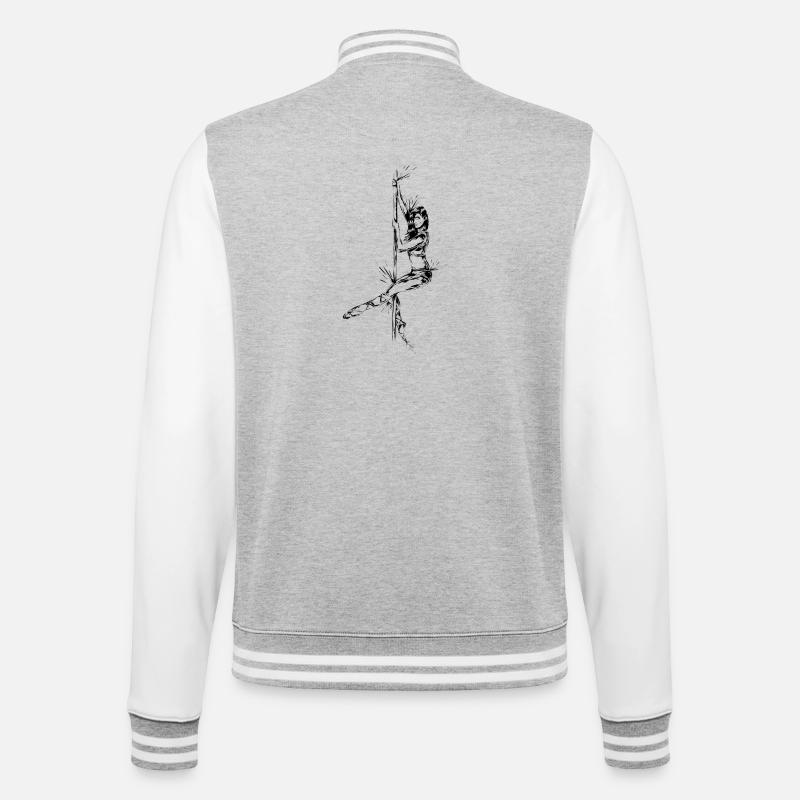 Pole Dance - College Sweat Jacket - heather grey/white