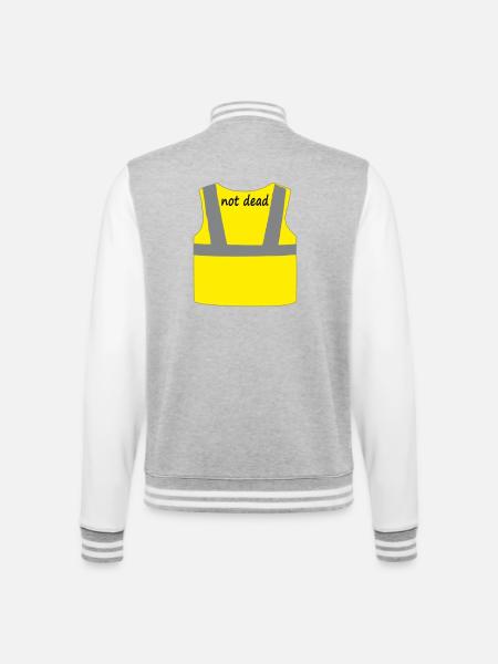 Yellow vest - College Sweat Jacket - heather grey/white