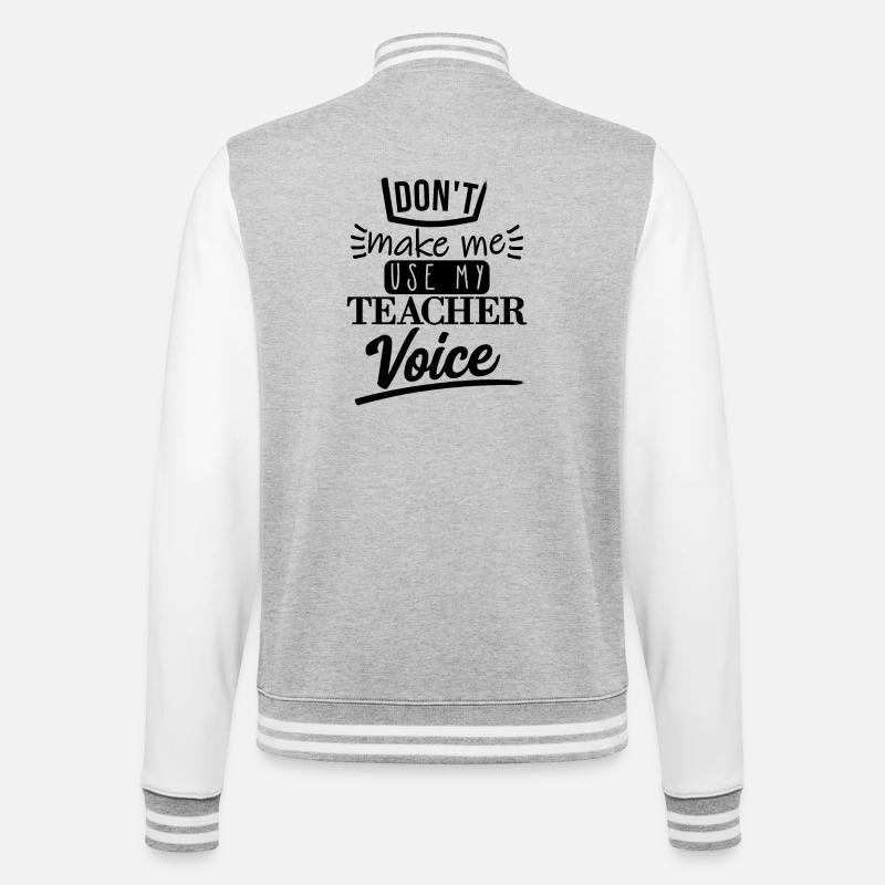 Don't Make Me Use It (black) - College Sweat Jacket - heather grey/white
