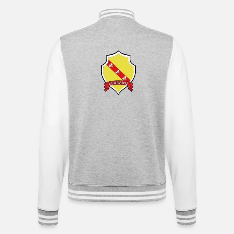 Lothringen - College-Sweatjacke - Grau meliert/Weiß