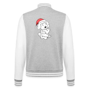 Poodle Dog Christmas Sleep Tired - College Sweat Jacket - heather grey/white - Back - Marisol (170cm)