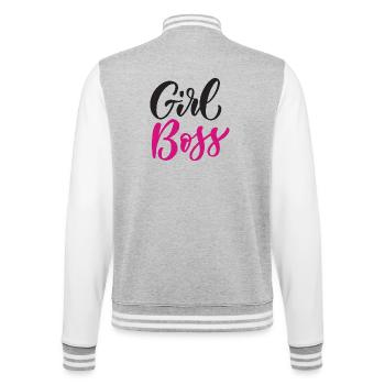 Girl Bos-s - College Sweat Jacket - heather grey/white - Back - Marisol (170cm)