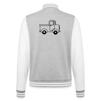 Joyeux camion transparent, voiture jouet - Veste Teddy - gris chiné / blanc - Dos - Marisol (170cm)