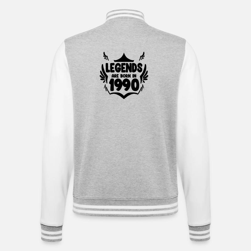1990 - Born 1990 - College Sweat Jacket - heather grey/white