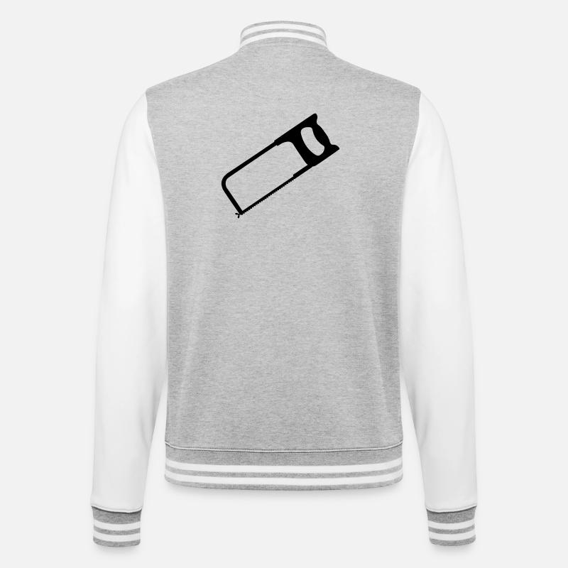 hacksaw tools - College Sweat Jacket - heather grey/white
