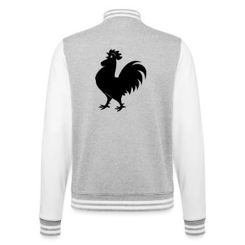 Figure d’ombre de coq - Veste Teddy - gris chiné / blanc - Dos - Marisol (170cm)
