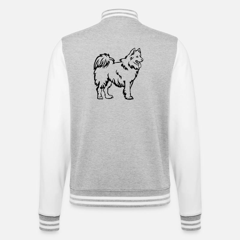 Samoyède - Veste Teddy - gris chiné / blanc