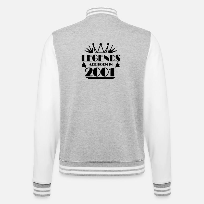 2001 - Born 2001 - College Sweat Jacket - heather grey/white