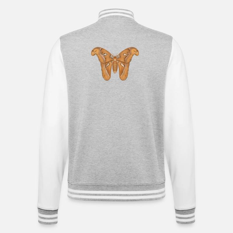 Motte - College-Sweatjacke - Grau meliert/Weiß