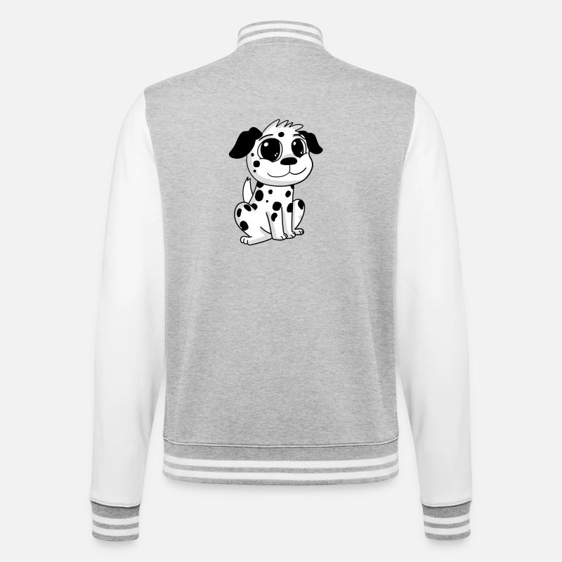 Dalmatiner Hund Hundebesitzer - College-Sweatjacke - Grau meliert/Weiß