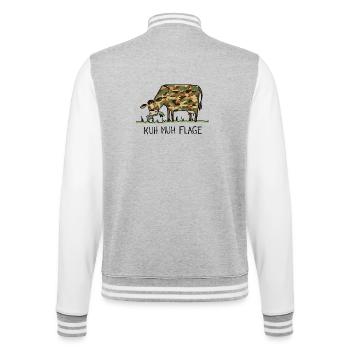 Kuh Muh Flage - College-Sweatjacke - Grau meliert/Weiß - Hinten - Marisol (170cm)