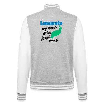 Lanzarote, mein zweites Zuhause - College-Sweatjacke - Grau meliert/Weiß - Hinten - Marisol (170cm)