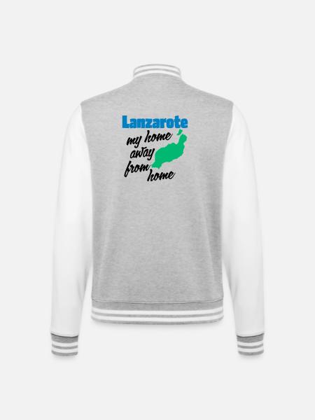 Lanzarote, mein zweites Zuhause - College-Sweatjacke - Grau meliert/Weiß