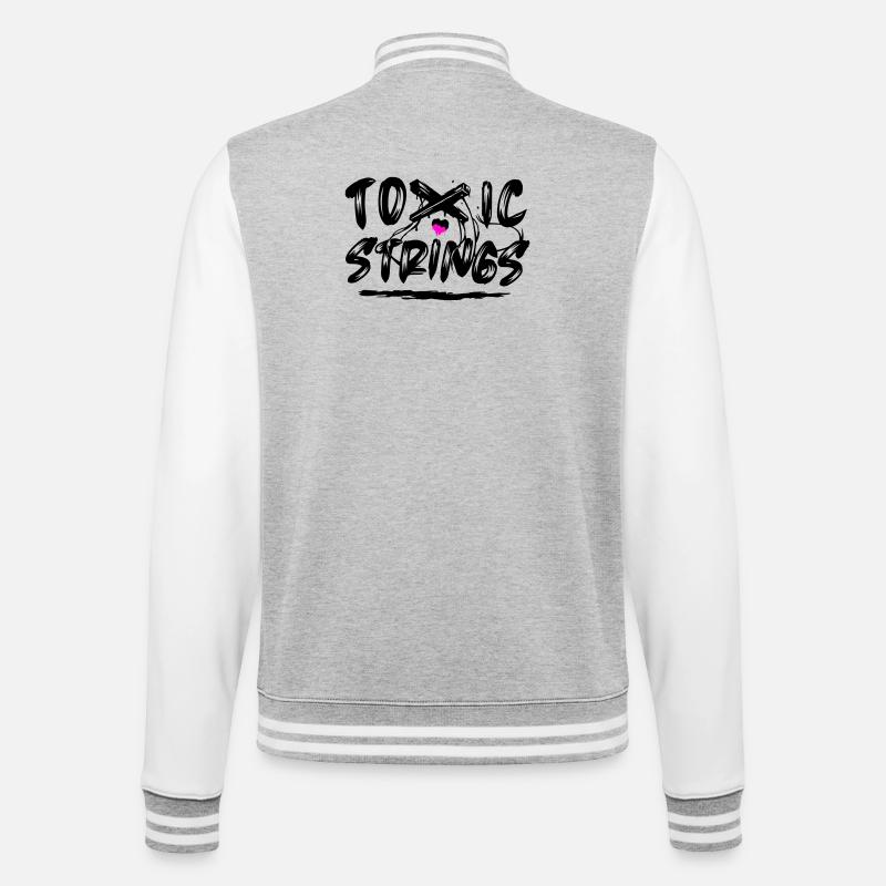 Toxic Strings 2 Farben - College-Sweatjacke - Grau meliert/Weiß