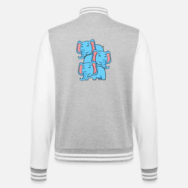 Cute Elephants - Elephant - College Sweat Jacket - heather grey/white