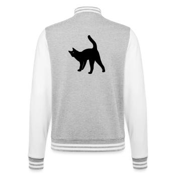 Katze Katze - College-Sweatjacke - Grau meliert/Weiß - Hinten - Marisol (170cm)