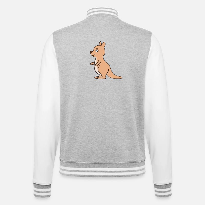 Känguru - College-Sweatjacke - Grau meliert/Weiß