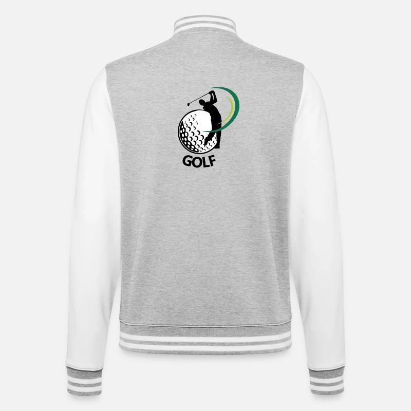 Golf - College-Sweatjacke - Grau meliert/Weiß