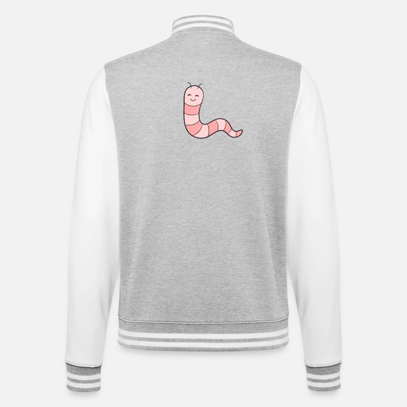 Worm Earthworm - College Sweat Jacket - heather grey/white