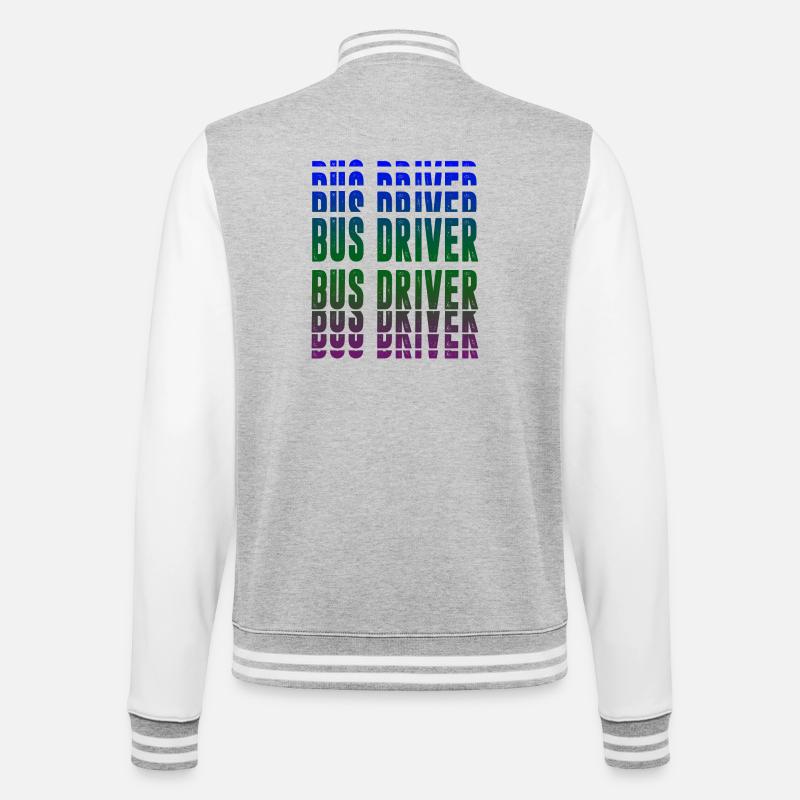 Conception du chauffeur de bus - Veste Teddy - gris chiné / blanc