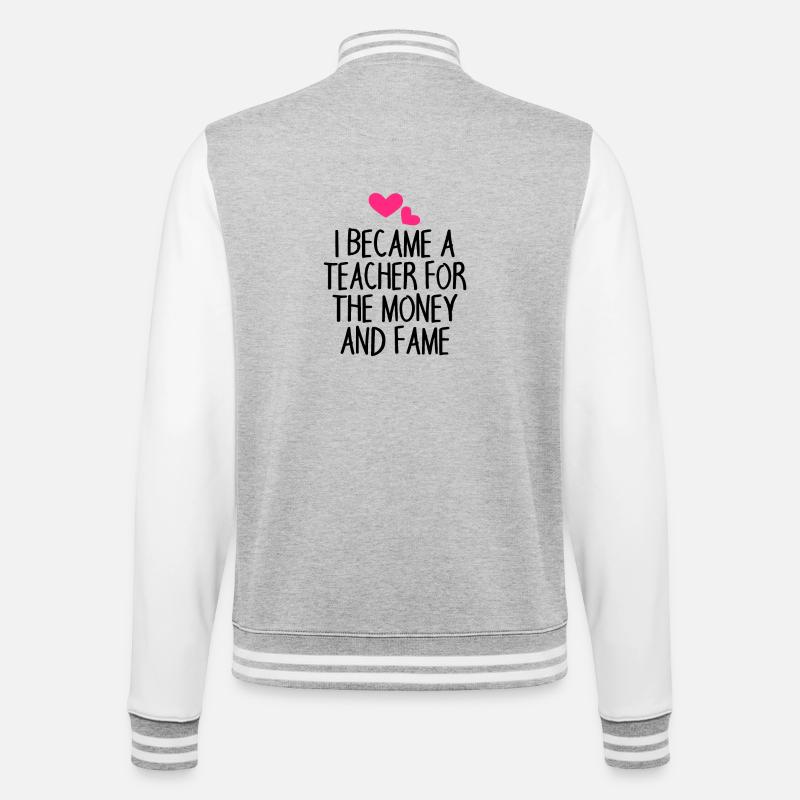 Teacher saying funny - College Sweat Jacket - heather grey/white