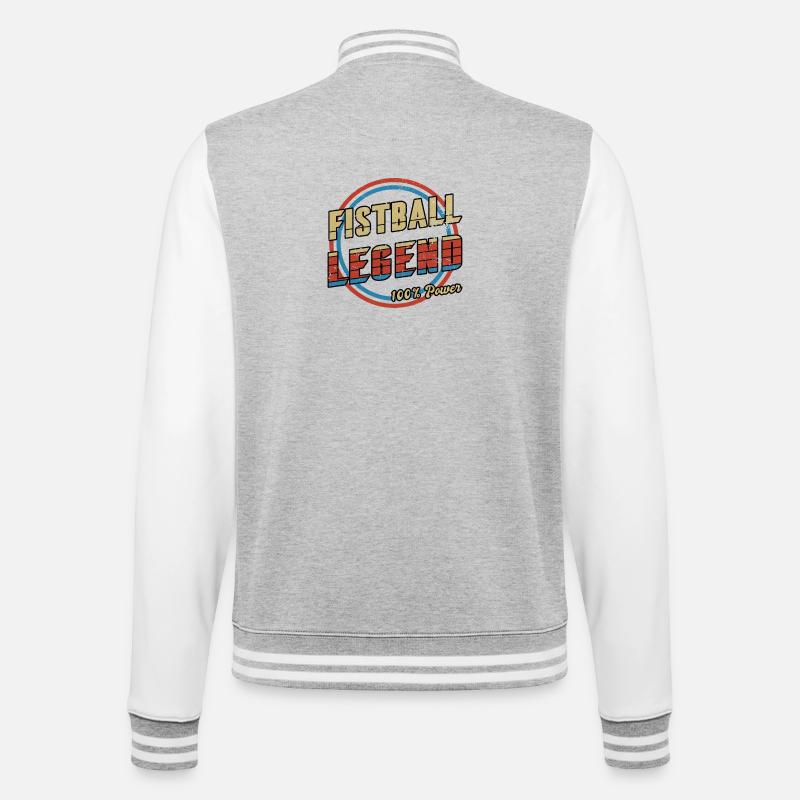 Faustball Legende - College-Sweatjacke - Grau meliert/Weiß