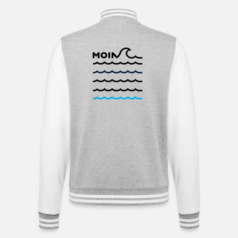 MOIN - College-Sweatjacke - Grau meliert/Weiß