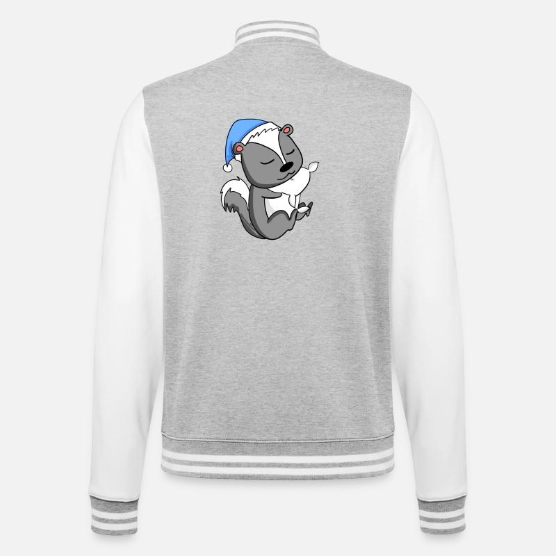 Skunk - College Sweat Jacket - heather grey/white