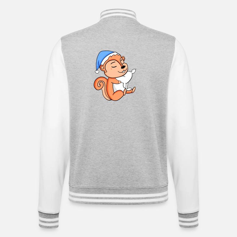 Écureuil - Veste Teddy - gris chiné / blanc