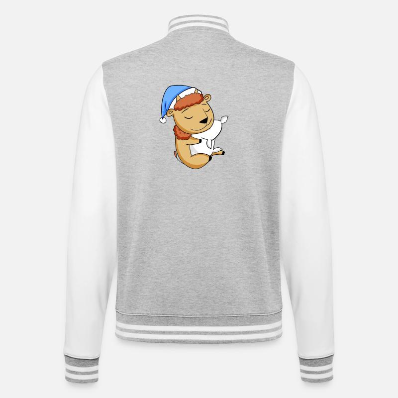 Bison - Veste Teddy - gris chiné / blanc