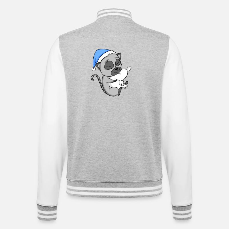 Lemur Lemurs - College Sweat Jacket - heather grey/white