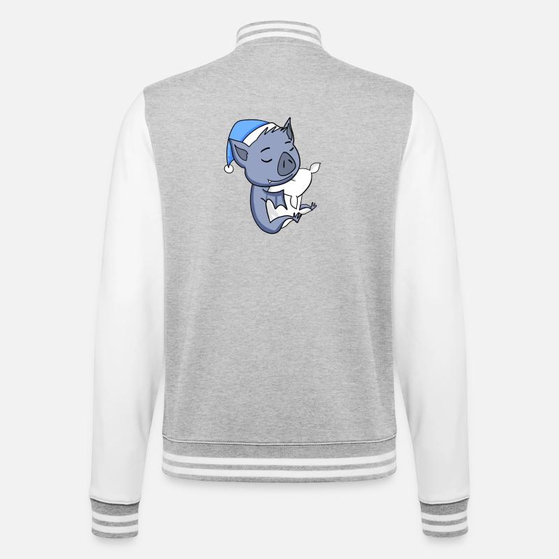 Bat - College Sweat Jacket - heather grey/white
