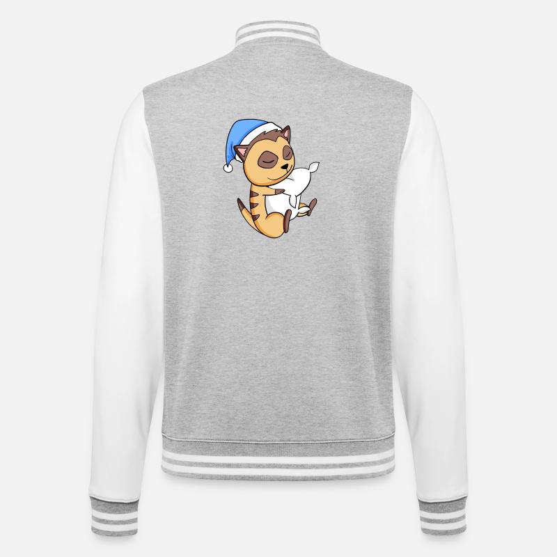 Suricate - Veste Teddy - gris chiné / blanc