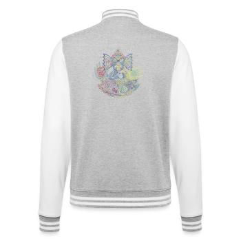 The Spirit of Ganesha - College-Sweatjacke - Grau meliert/Weiß - Hinten - Marisol (170cm)