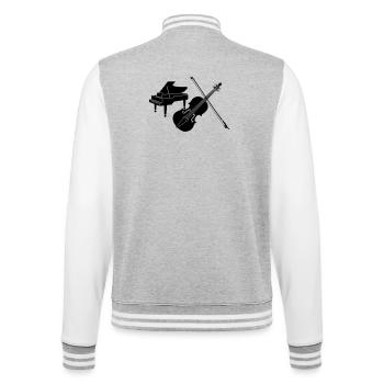 Klavier und Violine - College-Sweatjacke - Grau meliert/Weiß - Hinten - Marisol (170cm)