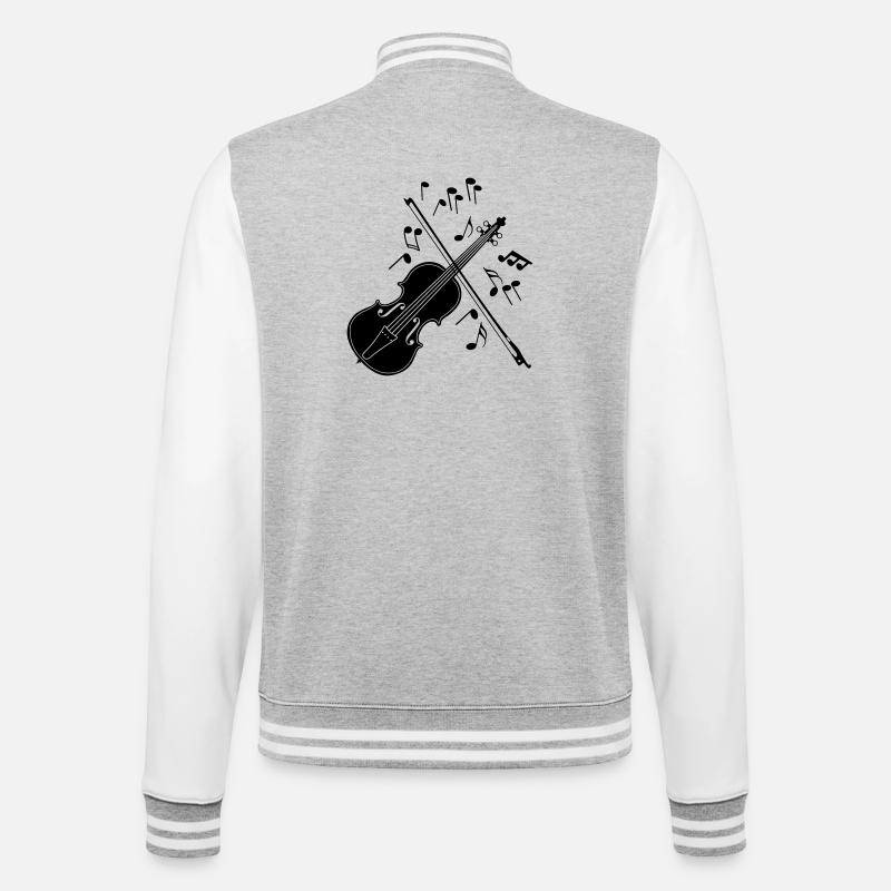 Violon avec notes - Veste Teddy - gris chiné / blanc