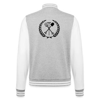 Garden tools rake, shovel, pitchfork - College Sweat Jacket - heather grey/white - Back - Marisol (170cm)