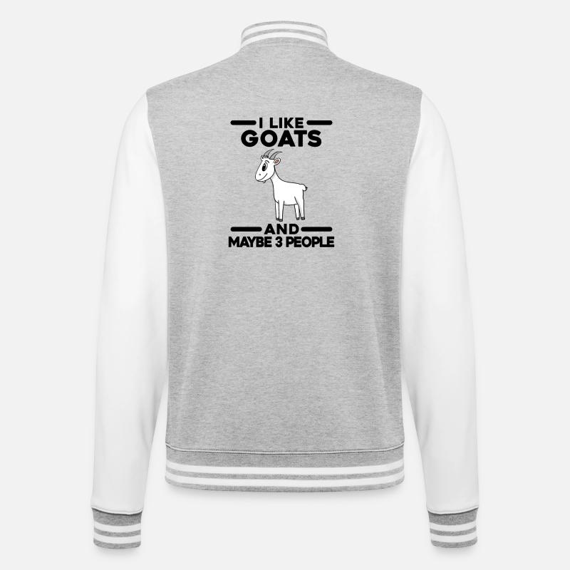 Ziege Ziegenbock Bock - College-Sweatjacke - Grau meliert/Weiß