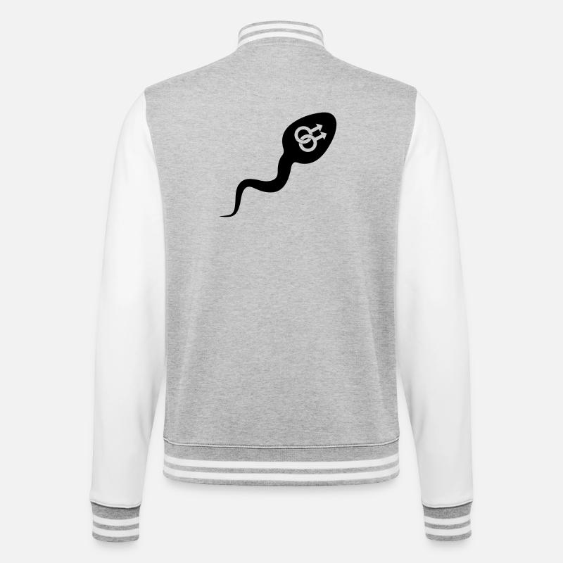 Sperma Sperma homosexuell - College-Sweatjacke - Grau meliert/Weiß