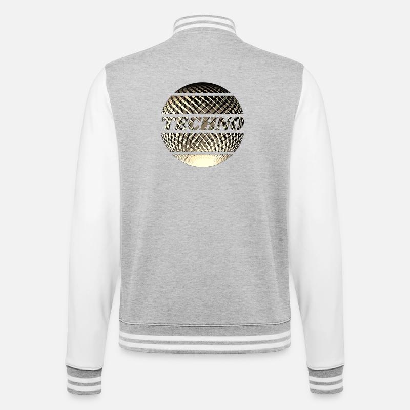 Boule techno disco or - Veste Teddy - gris chiné / blanc