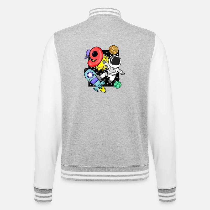9 ans Jeune astronaute - Veste Teddy - gris chiné / blanc