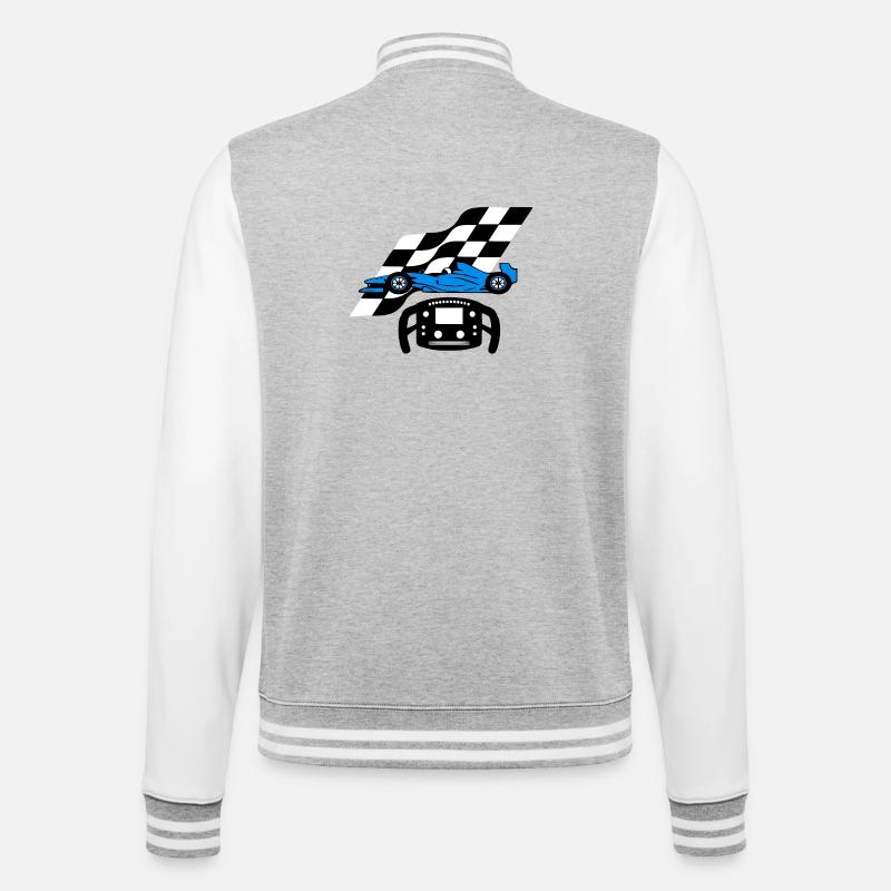 Formule un - Veste Teddy - gris chiné / blanc