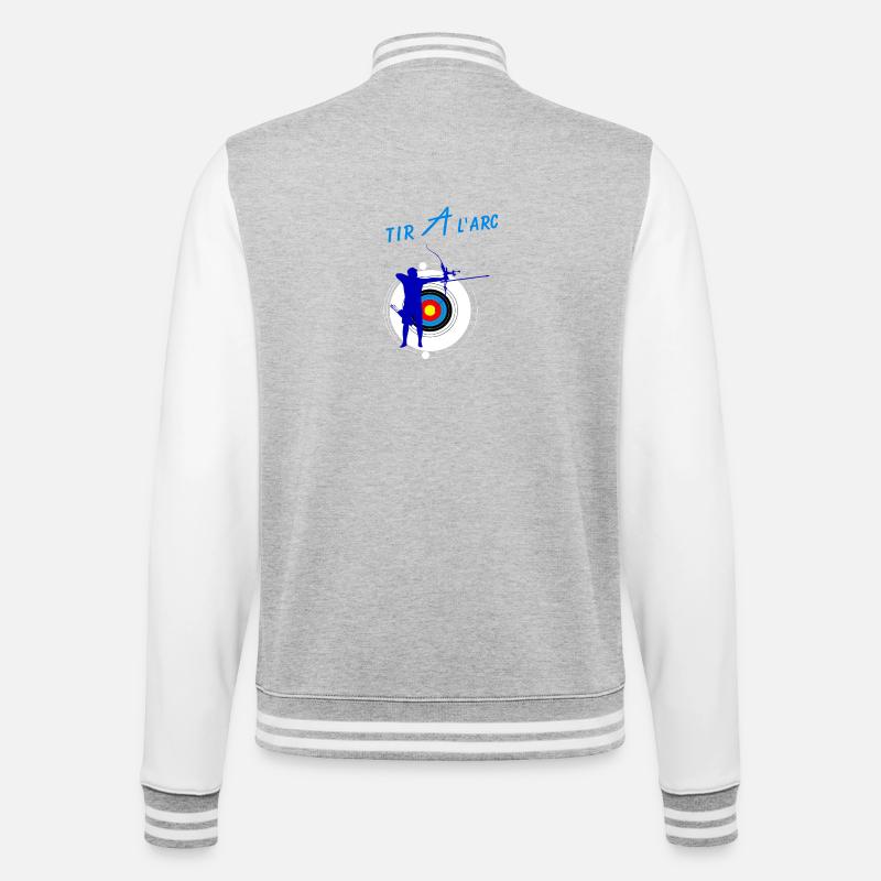 Bogenschießen - College-Sweatjacke - Grau meliert/Weiß