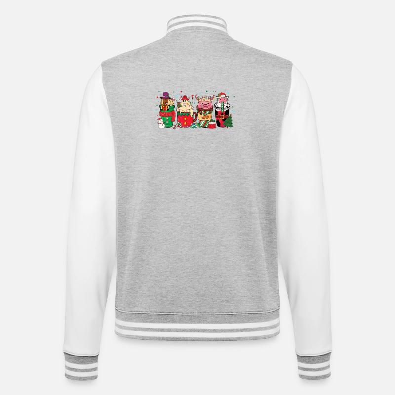 Tasse de café de Noël - Veste Teddy - gris chiné / blanc